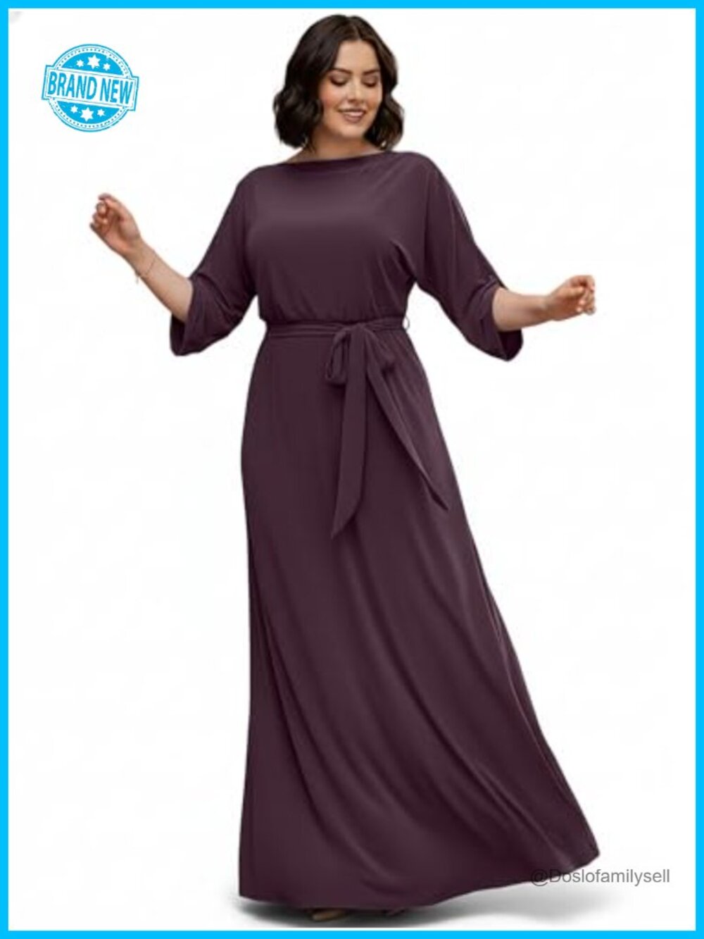 KOH KOH Womens Flowy Formal Batwing Sleeve Evening Casual Gown